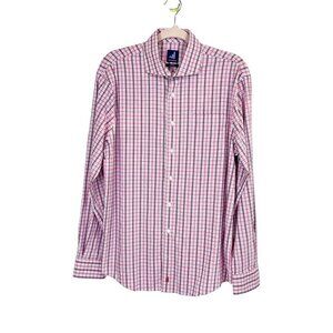 Johnnie-O Prep-Formance Mens Plaid Shirt Medium Multi Plaid Button Down Preppy